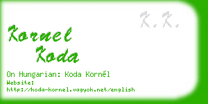 kornel koda business card