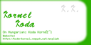 kornel koda business card